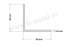 Cornier aluminiu 60x60x2.0 mm  1